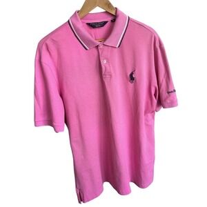 Vtg POLO GOLF Ralph Lauren Pink Shirt Mens XL Preppy Pony Rio Secco Golf Club